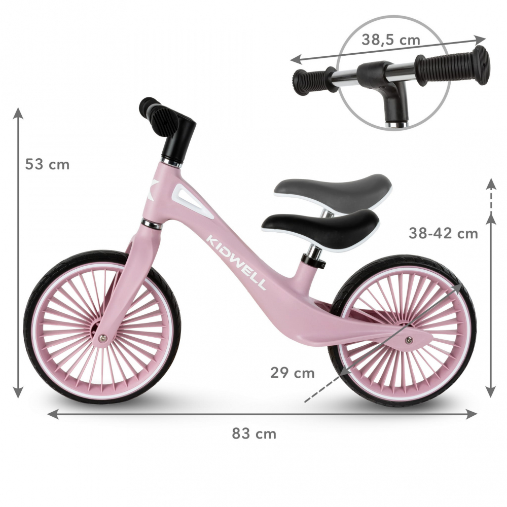 Bicicleta de echilibru fara pedale pentru copii, sa reglabila, 2 ani+, Nix Pink, Kidwell [7]