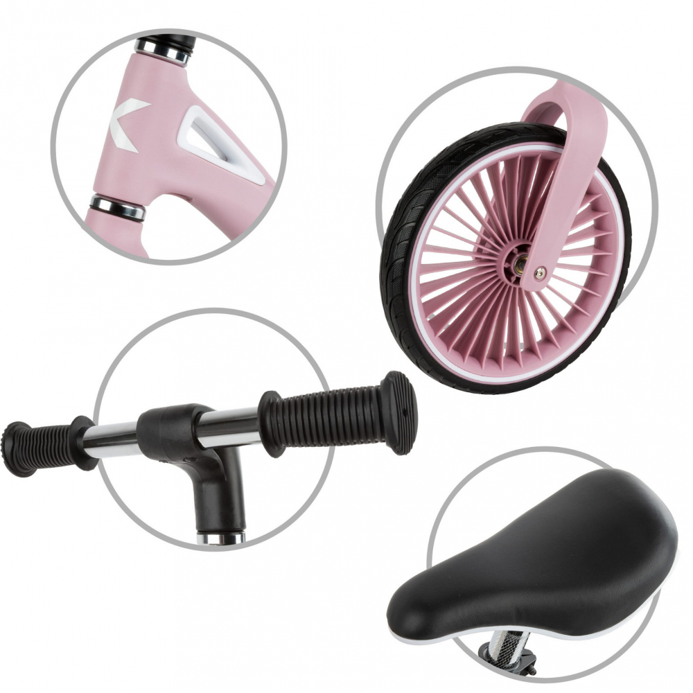 Bicicleta de echilibru fara pedale pentru copii, sa reglabila, 2 ani+, Nix Pink, Kidwell [5]