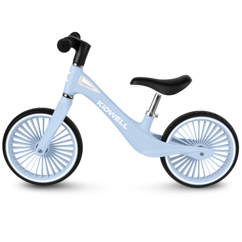 Bicicleta de echilibru fara pedale pentru copii, Kidwell NIX Blue Aura, 3.05 kg, roți PU 29 cm, reglabilă, 80–120 cm, max. 30 kg [2]