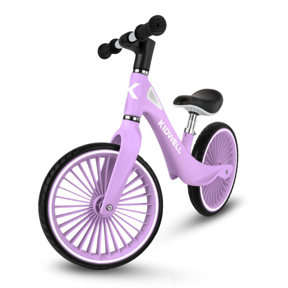 Bicicleta de echilibru fara pedale pentru copii, Kidwell NIX Lavender, 3.05 kg, roți PU 29 cm, reglabilă, 80–120 cm, max. 30 kg [2]
