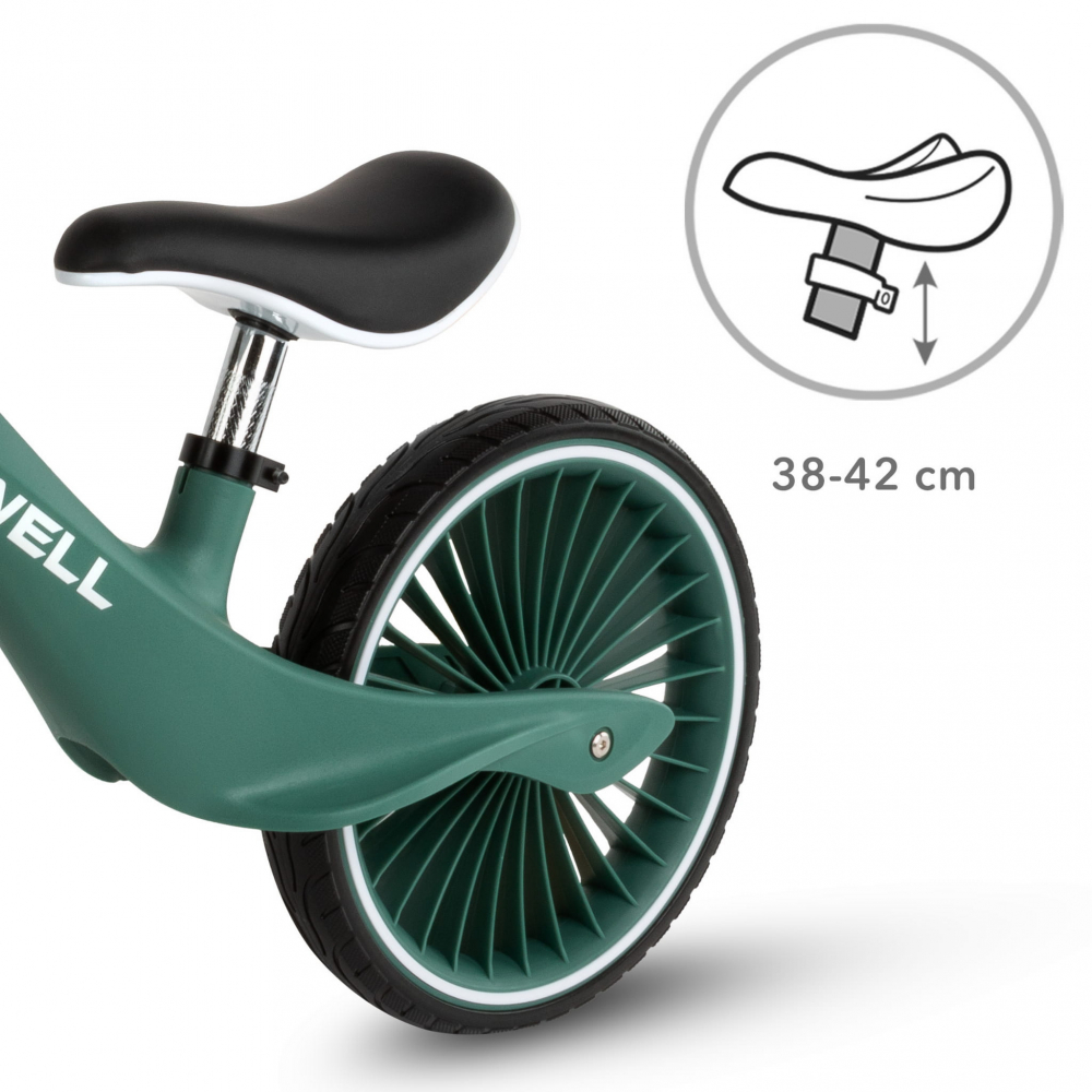 Bicicleta de echilibru fara pedale pentru copii, sa reglabila, 2 ani+, Nix Green, Kidwell [6]