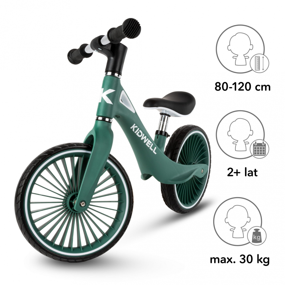 Bicicleta de echilibru fara pedale pentru copii, sa reglabila, 2 ani+, Nix Green, Kidwell [5]