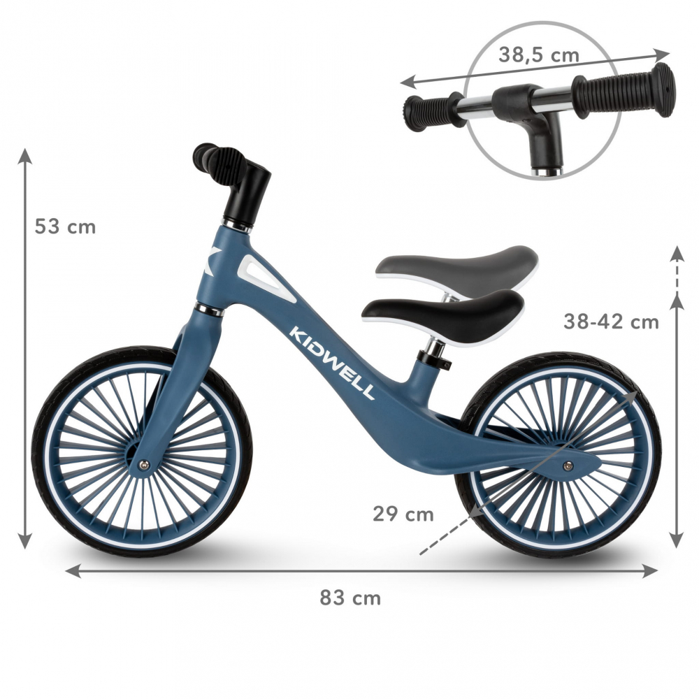 Bicicleta de echilibru fara pedale pentru copii, sa reglabila, 2 ani+, Nix Blue, Kidwell [8]