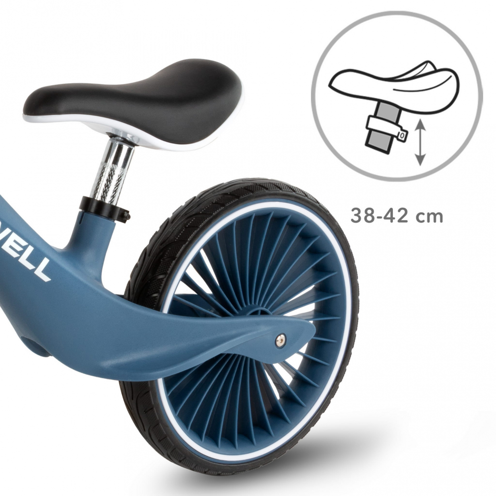 Bicicleta de echilibru fara pedale pentru copii, sa reglabila, 2 ani+, Nix Blue, Kidwell [6]