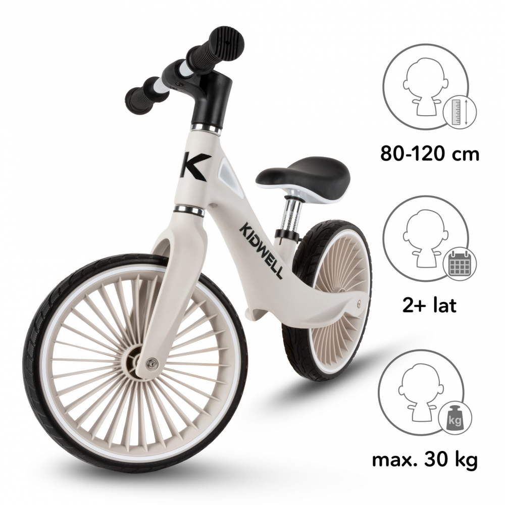 Bicicleta de echilibru fara pedale pentru copii, sa reglabila, 2 ani+, Nix Gray, Kidwell [5]