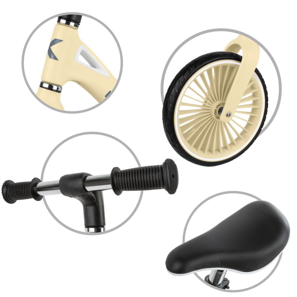 Bicicleta de echilibru fara pedale pentru copii, Kidwell NIX Yellow, 3.05 kg, roți PU 29 cm, reglabilă, 80–120 cm, max. 30 kg [5]