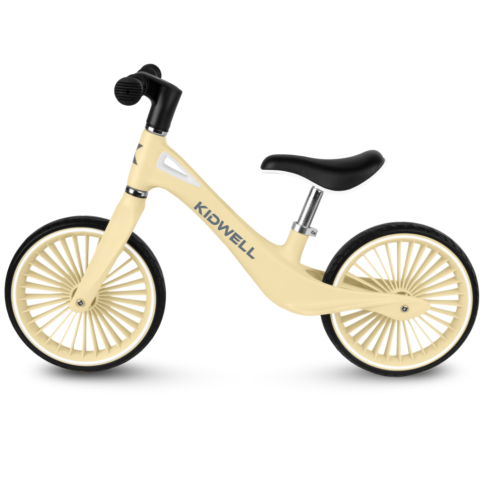 Bicicleta de echilibru fara pedale pentru copii, Kidwell NIX Yellow, 3.05 kg, roți PU 29 cm, reglabilă, 80–120 cm, max. 30 kg [3]