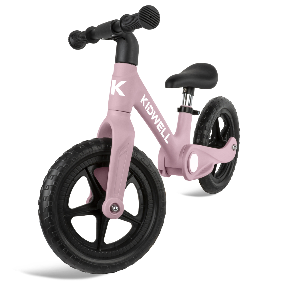 Bicicleta de echilibru fara pedale pentru copii, pliabila, Kidwell FLEX Pink, ultra usoara 2.9 kg, roți EVA 29 cm, reglabilă, 80–120 cm, max. 30 kg [4]