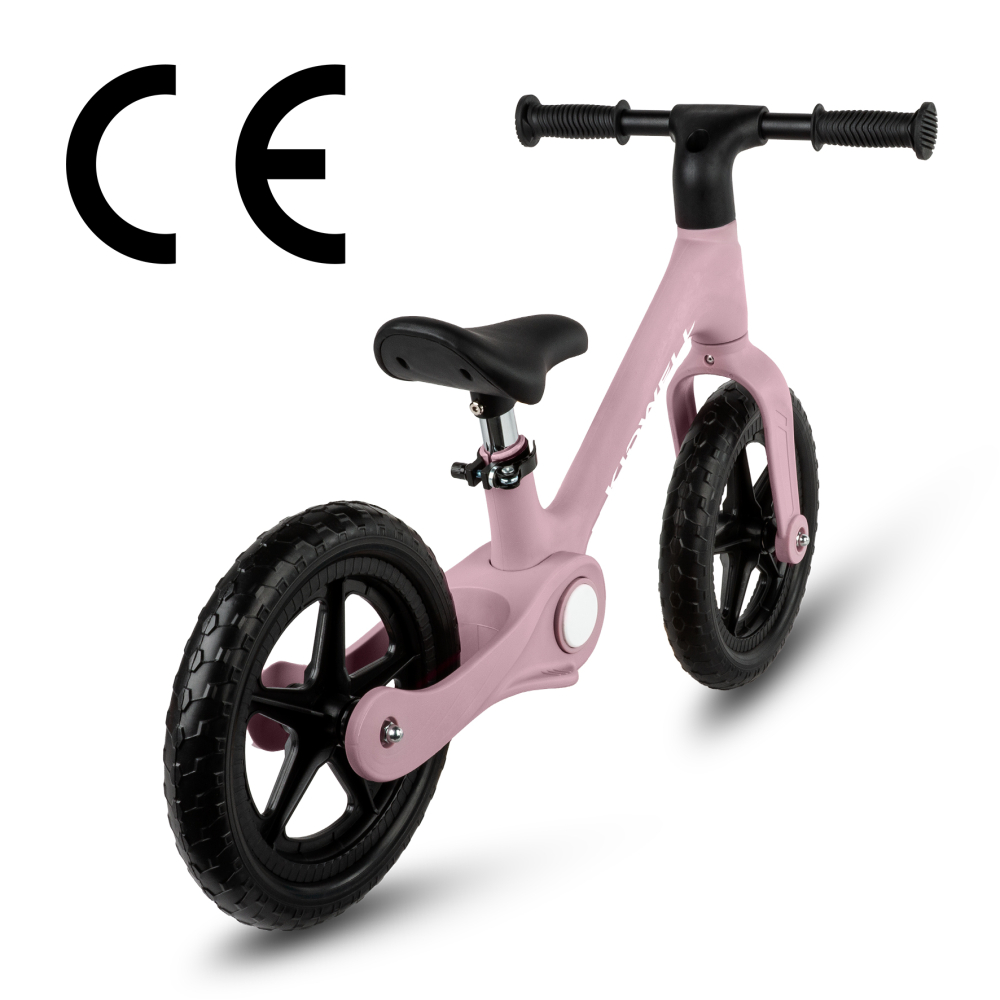 Bicicleta de echilibru fara pedale pentru copii, pliabila, Kidwell FLEX Pink, ultra usoara 2.9 kg, roți EVA 29 cm, reglabilă, 80–120 cm, max. 30 kg [13]
