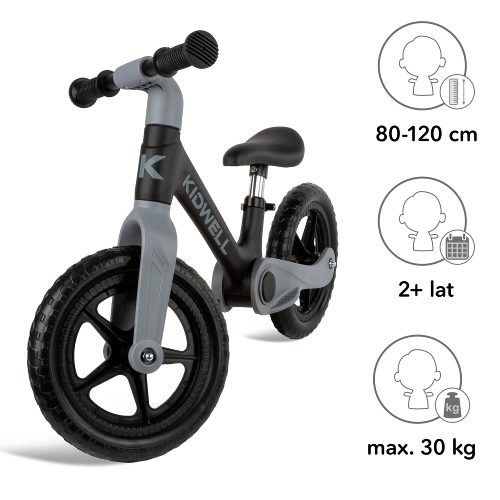 Bicicletă fără pedale pliabilă Kidwell FLEX Black, ultra ușoară 2.9 kg, 2+ ani [10]