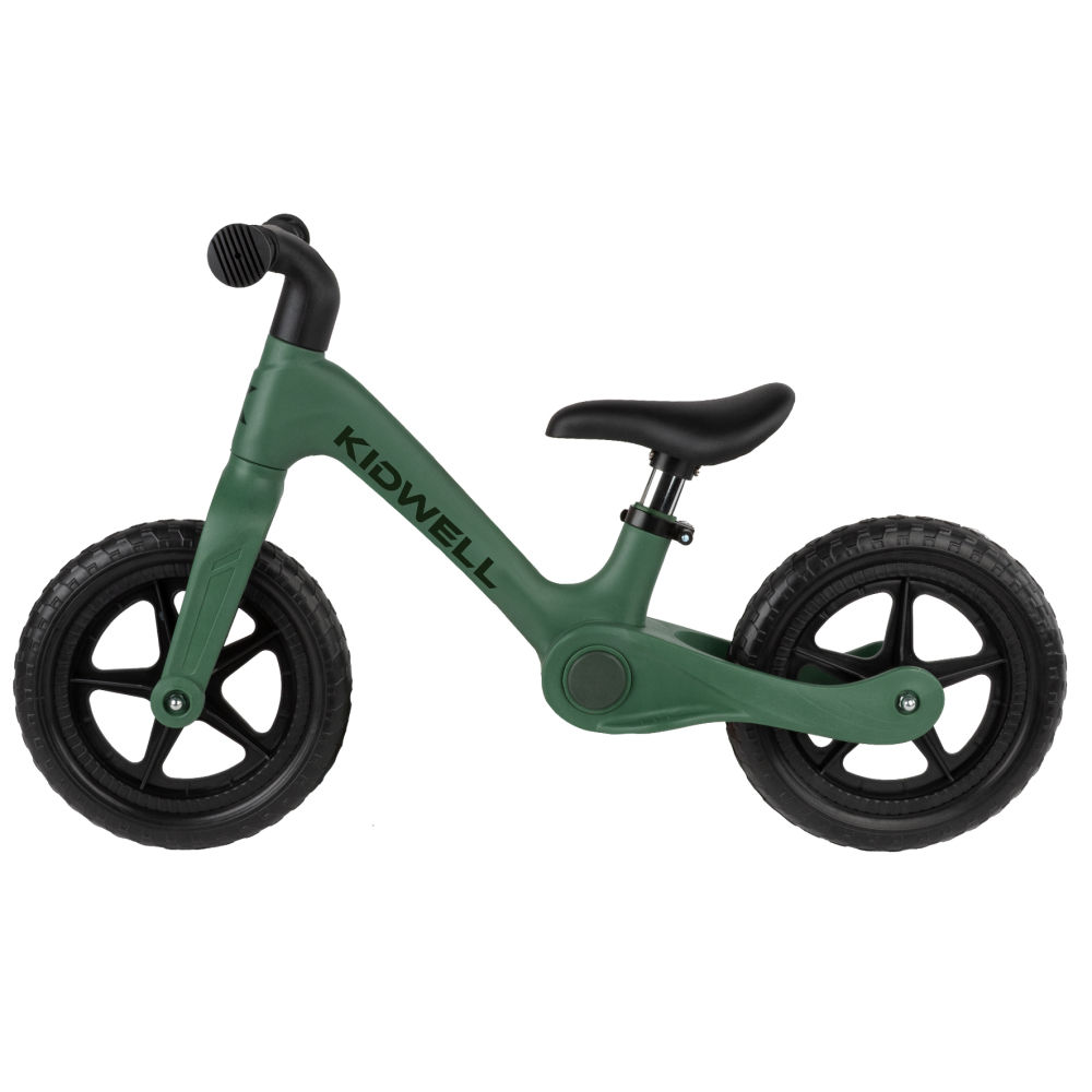 Bicicleta de echilibru fara pedale pentru copii, pliabila, Kidwell FLEX Green, ultra usoara 2.9 kg, roți EVA 29 cm, reglabilă, 80–120 cm, max. 30 kg [4]