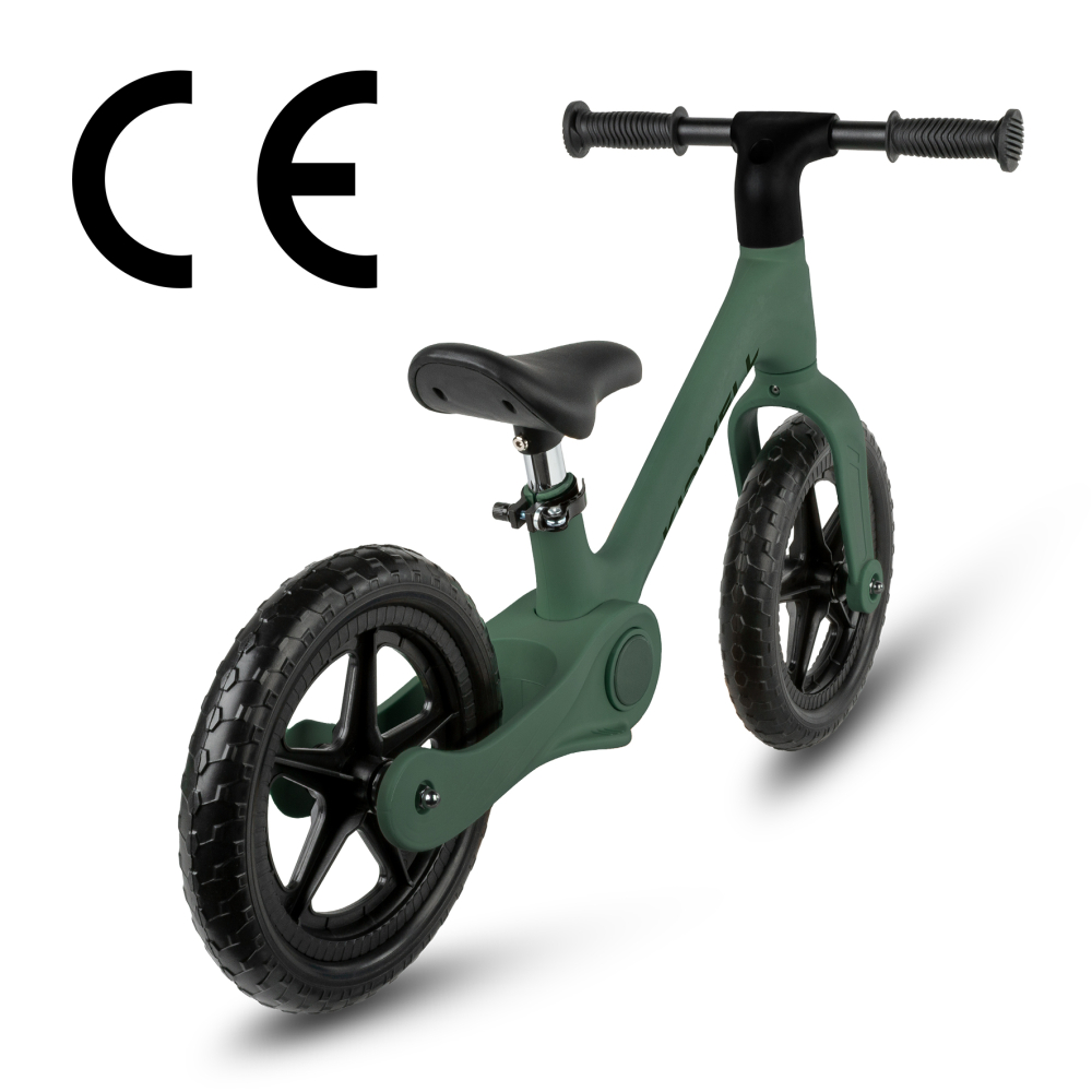 Bicicleta de echilibru fara pedale pentru copii, pliabila, Kidwell FLEX Green, ultra usoara 2.9 kg, roți EVA 29 cm, reglabilă, 80–120 cm, max. 30 kg [7]