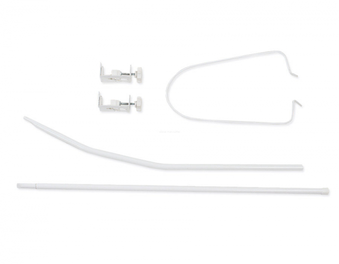Baldachin din tul, Funda din bumbac, imprimeu lenjerie Inimioare Roz, Amy 300x160 cm, Suport de prindere inclus, 153h cm [5]