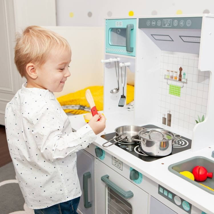 Bucătărie mare din lemn pentru copii cu accesorii [3]