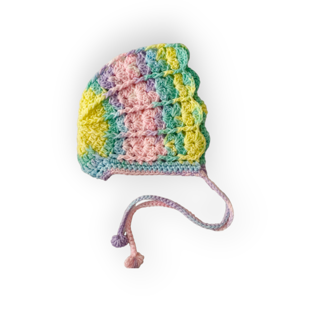 Căciuliță Bonnet Handmade 0–3 Luni din Bambus – Model 3D Pastel Shell [2]