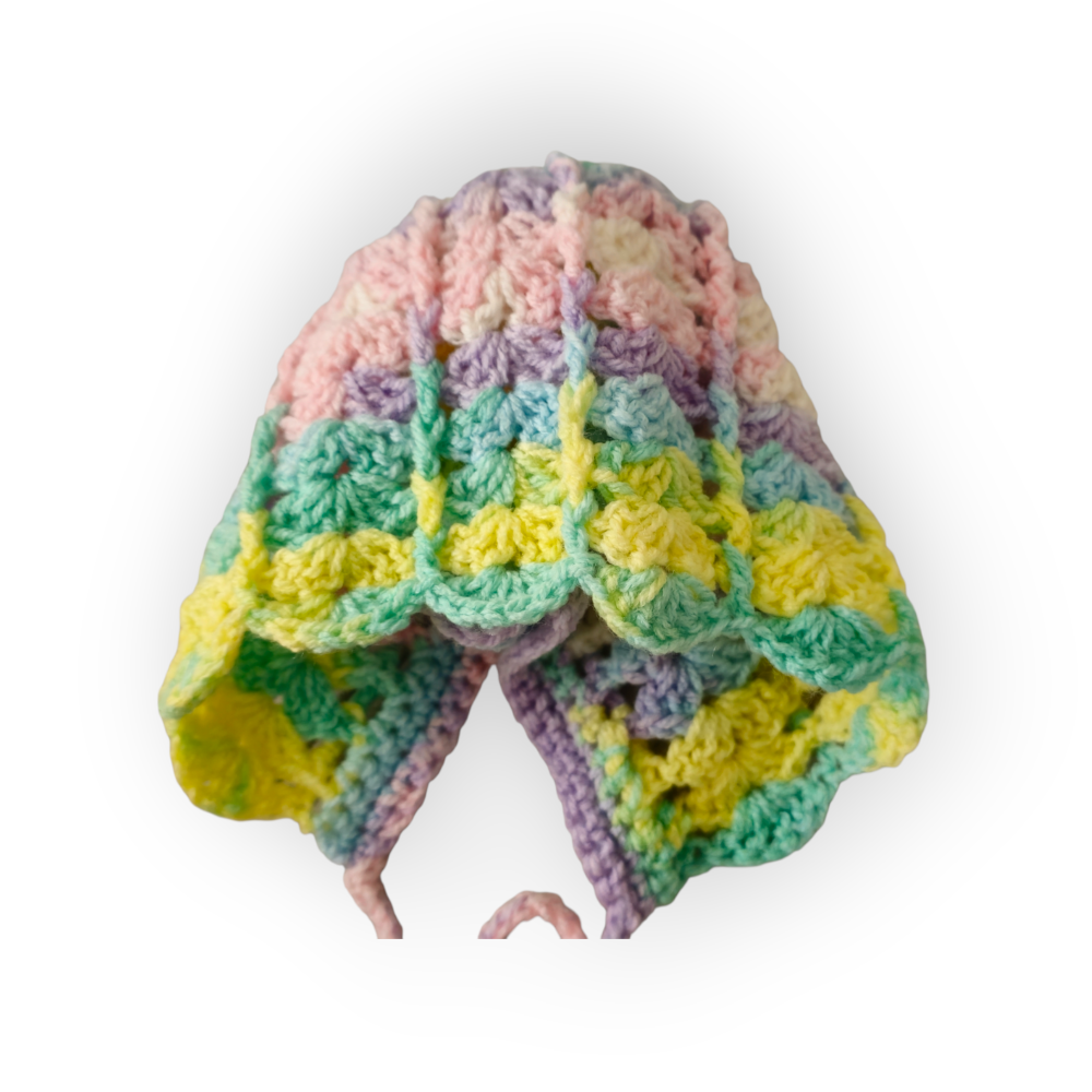 Căciuliță Bonnet Handmade 0–3 Luni din Bambus – Model 3D Pastel Shell [3]