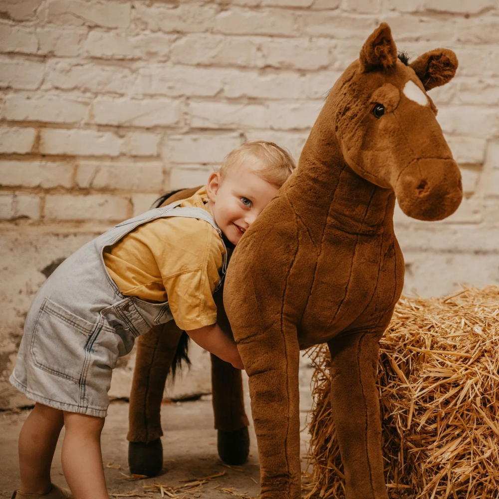 Cal Wild & Soft maro 80 cm – animal de călărit din pluș premium, suportă 80 kg [5]