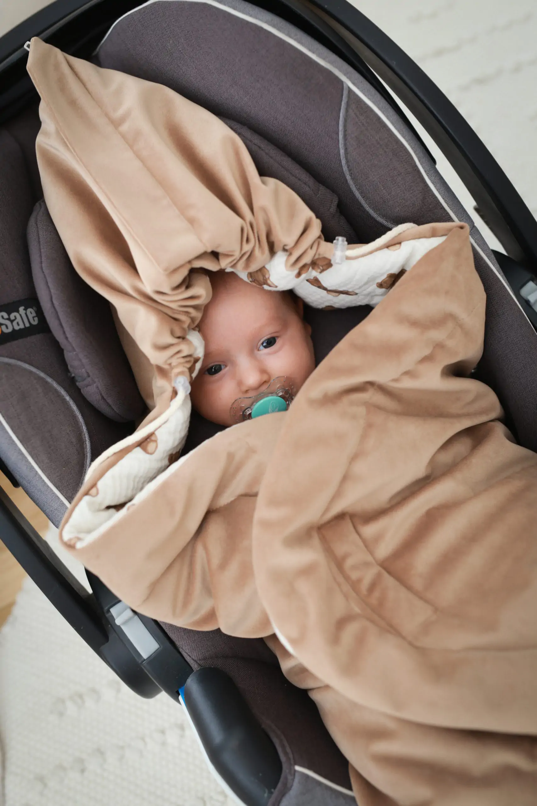 Car Seat Swaddle – Teddy Bears | Păturică practică și confortabilă pentru scaun auto [3]