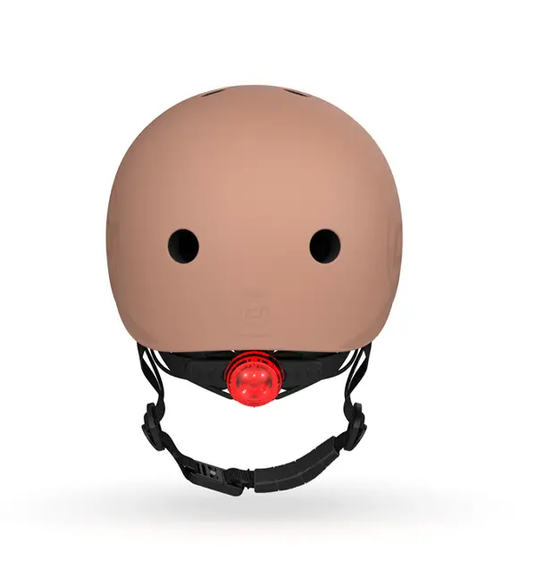 Casca de protectie pentru copii cu finisaj mat, sistem de reglare magnetic, Include lumină de siguranță LED și căptușeală moale din fleece pentru protecție suplimentară, S-M, 51-55 cm, 3 ani+,  Mocha [2]