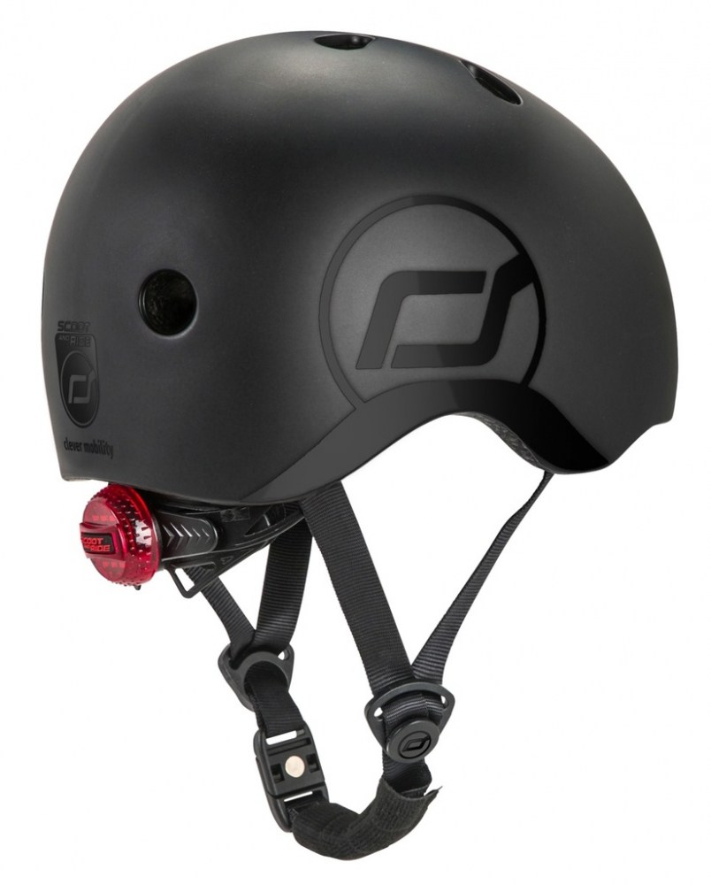 Casca de protectie pentru copii, sistem de reglare magnetic cu led, XXS-S, 45-51 cm, 1 an+, Black, Scoot & Ride [1]