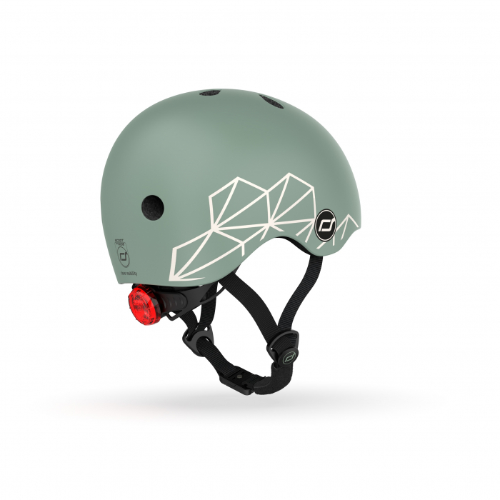 Casca de protectie pentru copii, sistem de reglare magnetic cu led, XXS-S, 45-51 cm, 1 an+, Green Lines, Scoot & Ride [4]