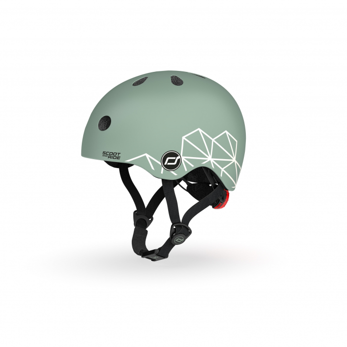 Casca de protectie pentru copii, sistem de reglare magnetic cu led, XXS-S, 45-51 cm, 1 an+, Green Lines, Scoot & Ride [5]