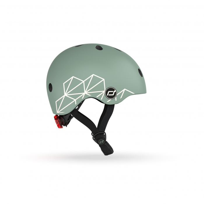 Casca de protectie pentru copii, sistem de reglare magnetic cu led, XXS-S, 45-51 cm, 1 an+, Green Lines, Scoot & Ride [3]