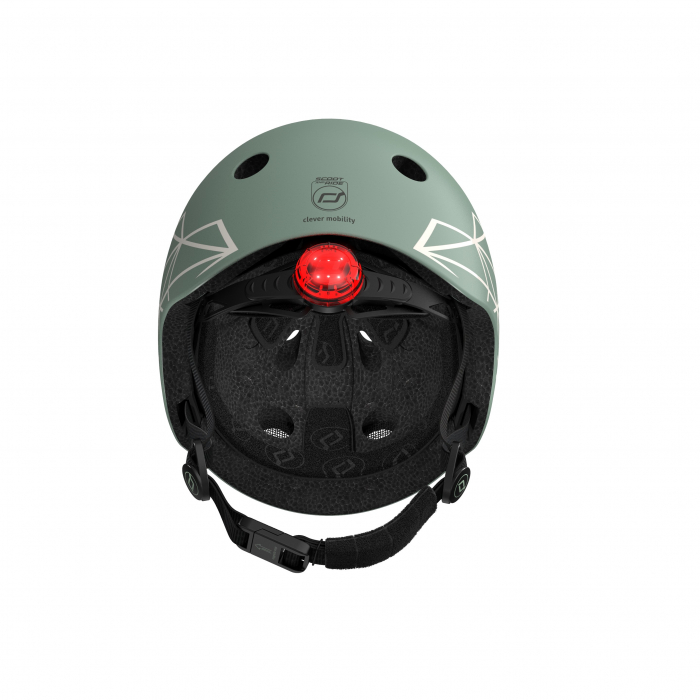 Casca de protectie pentru copii, sistem de reglare magnetic cu led, XXS-S, 45-51 cm, 1 an+, Green Lines, Scoot & Ride [9]