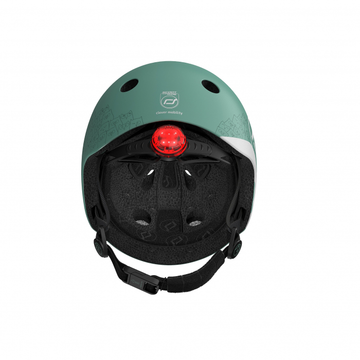 Casca de protectie pentru copii, sistem de reglare magnetic cu led, cu banda reflectorizanta, XXS-S, 45-51 cm, 1 an+, Forest, Scoot & Ride [11]