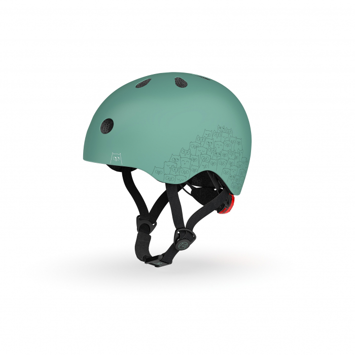 Casca de protectie pentru copii, sistem de reglare magnetic cu led, cu banda reflectorizanta, XXS-S, 45-51 cm, 1 an+, Forest, Scoot & Ride [4]