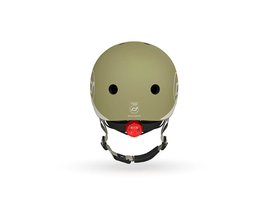 Casca de protectie pentru copii, sistem de reglare magnetic cu led, XXS-S, 45-51 cm, 1 an+, Olive, Scoot & Ride [5]