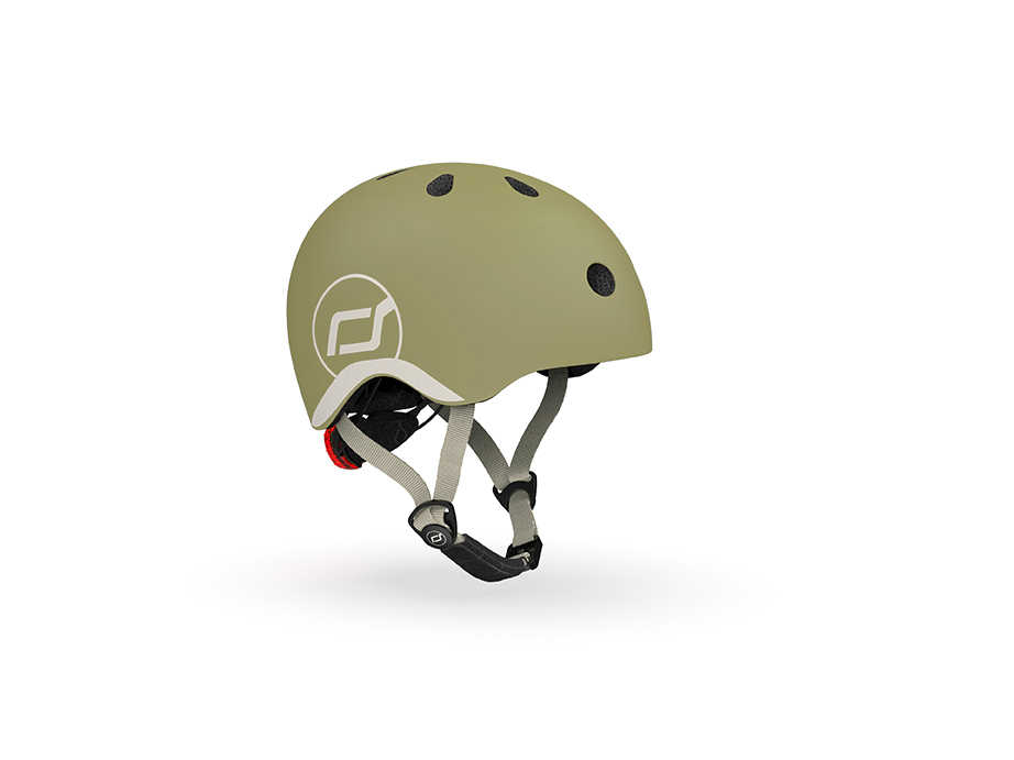 Casca de protectie pentru copii, sistem de reglare magnetic cu led, XXS-S, 45-51 cm, 1 an+, Olive, Scoot & Ride [1]