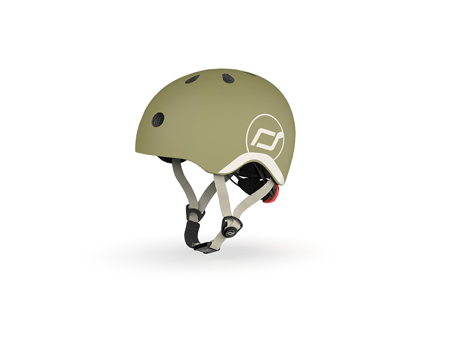 Casca de protectie pentru copii, sistem de reglare magnetic cu led, XXS-S, 45-51 cm, 1 an+, Olive, Scoot & Ride [3]