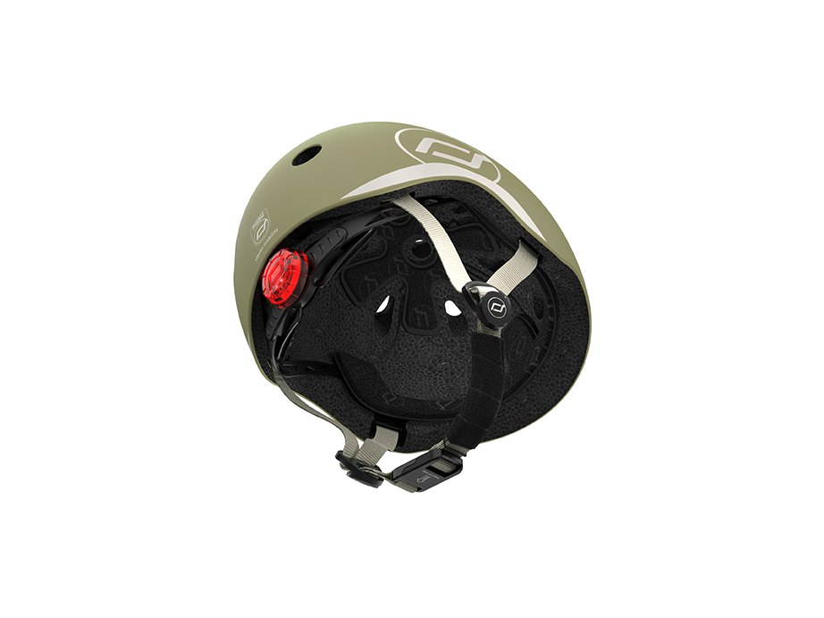 Casca de protectie pentru copii, sistem de reglare magnetic cu led, XXS-S, 45-51 cm, 1 an+, Olive, Scoot & Ride [8]