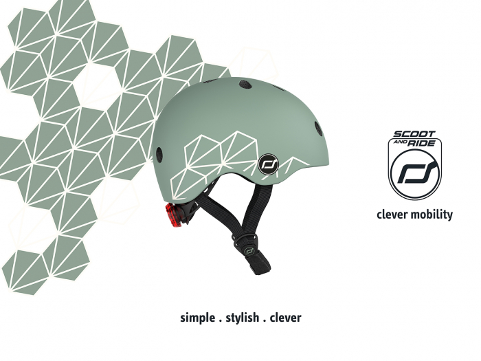 Casca de protectie pentru copii, sistem de reglare magnetic cu led, XXS-S, 45-51 cm, 1 an+, Green Lines, Scoot & Ride [11]