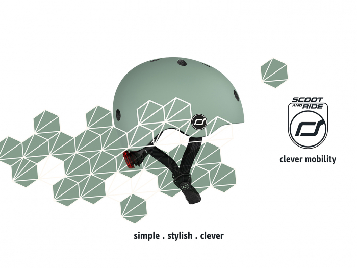 Casca de protectie pentru copii, sistem de reglare magnetic cu led, XXS-S, 45-51 cm, 1 an+, Green Lines, Scoot & Ride [12]