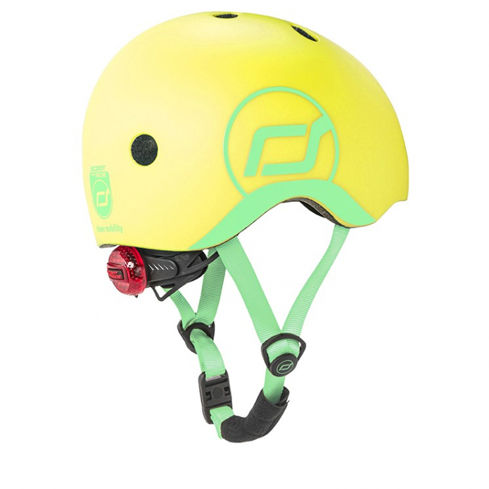 Casca de protectie pentru copii, sistem de reglare magnetic cu led, XXS-S, 45-51 cm, 1 an+, Lemon, Scoot & Ride [11]