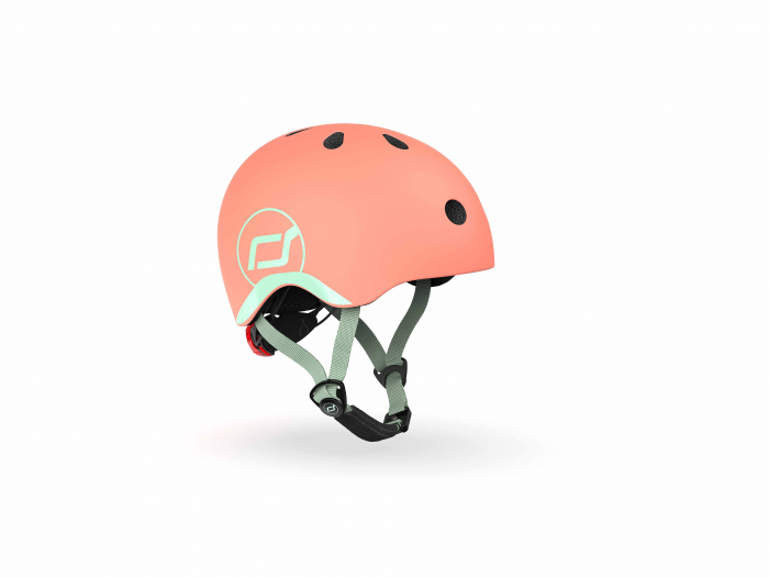 Casca de protectie pentru copii, sistem de reglare magnetic cu led, XXS-S, 45-51 cm, 1 an+, Peach, Scoot & Ride [3]