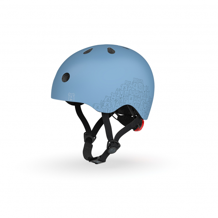 Casca de protectie pentru copii, sistem de reglare magnetic cu led, cu banda reflectorizanta, XXS-S, 45-51 cm, 1 an+, Steel, Scoot & Ride [5]