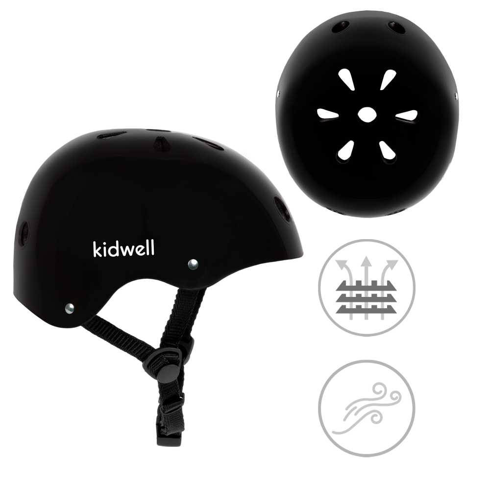Casca de protectie pentru copii, sistem de reglare, S, 48-52 cm, 1 an+, Black, Kidwell [8]