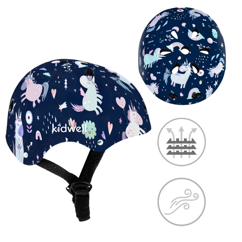 Casca de protectie pentru copii, sistem de reglare, ușoară 260 g, S, 48-52 cm, 1 ani+, ORIX Plus Unicorn, Kidwell [9]