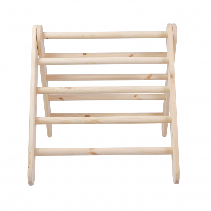 Casuta tip cort pentru copii cu o scară de 60x61 cm, pliabilă, Lemn natur, viscoza alb/roz, Montessori MeowBaby® [9]