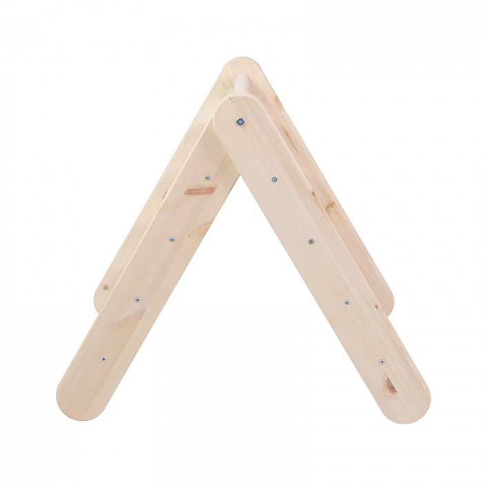 Casuta tip cort pentru copii cu o scară de 60x61 cm, pliabilă, Lemn natur, viscoza alb/roz, Montessori MeowBaby® [8]