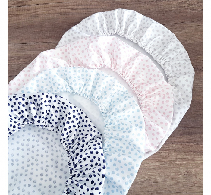 Cearsaf din bumbac cu elastic pe contur pentru landou si cosulete, Cherry Light [2]