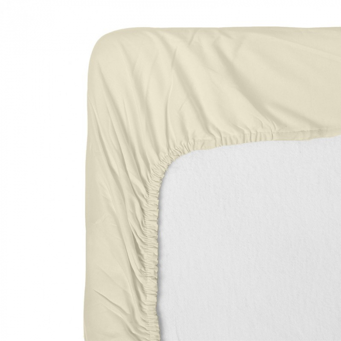 Cearsaf din bumbac jersey cu elastic pe contur 120x60x15 cm, Vanila [3]
