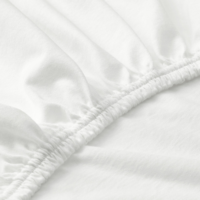 Cearsaf din bumbac jersey cu elastic pe contur 120x60x15 cm, Alb [8]