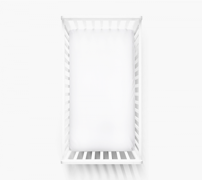 Cearsaf din bumbac jersey cu elastic pe contur 100x50 cm, Alb [3]