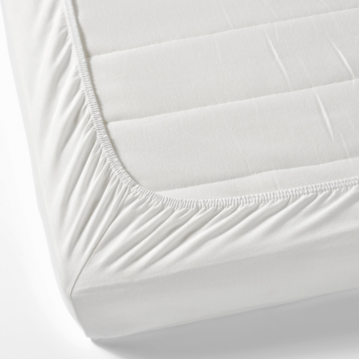 Cearsaf din bumbac jersey cu elastic pe contur 120x60x15 cm, Alb [6]