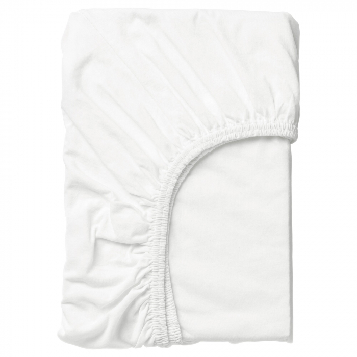 Cearsaf din bumbac jersey cu elastic pe contur 120x60x15 cm, Alb [7]