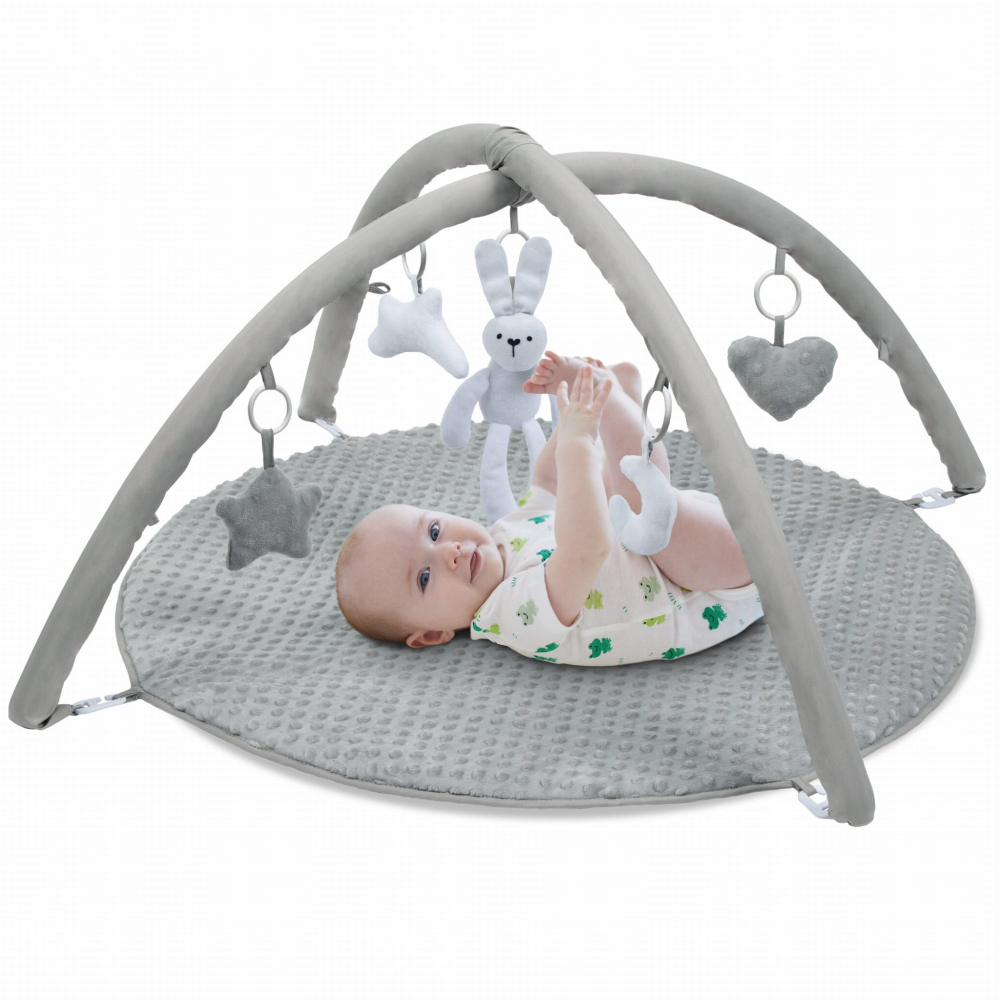Covoraș de joacă față-verso Kidwell GRACE Bunny cu arcada interactiva, 5 jucării și cutie muzicală în formă de iepuraș [6]